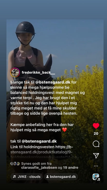 Holdningsvest. Med magnet og varmeterapi indlæg. Extrem støtte.